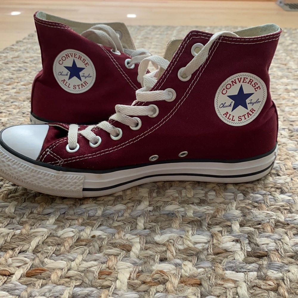 8.5 Maroon Converse Shoes